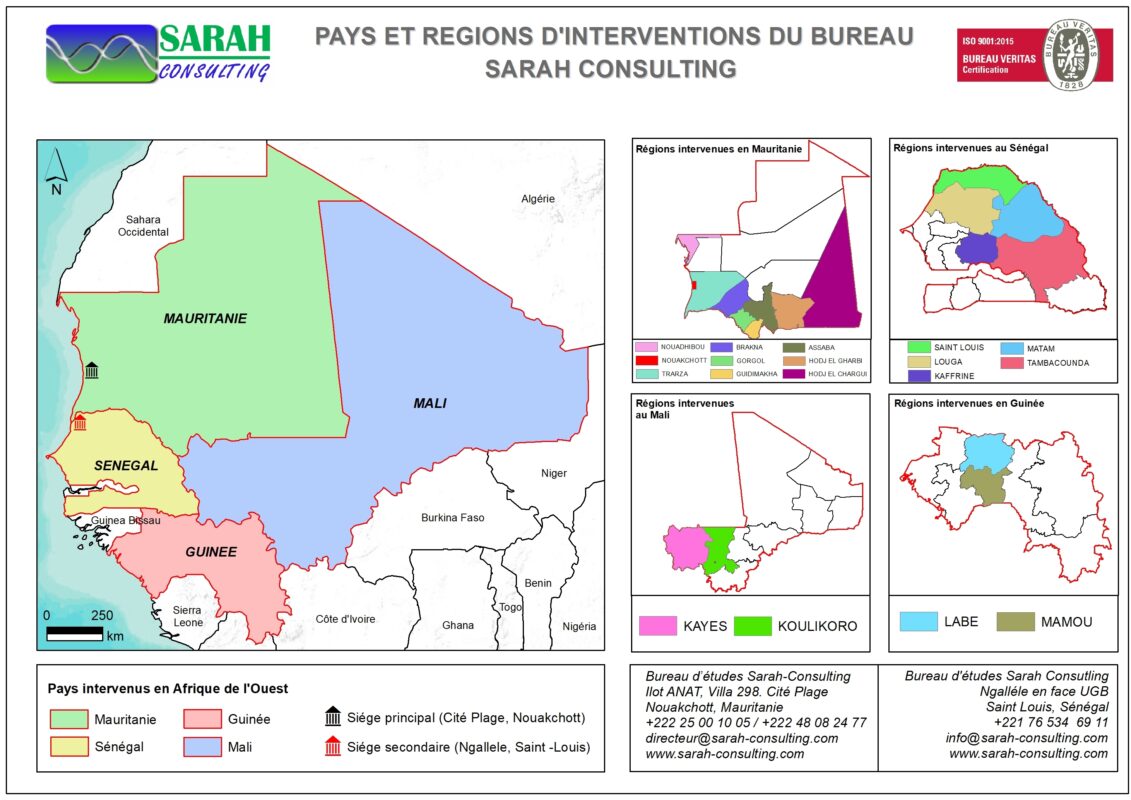 Sarah Consulting Pays d'interventions